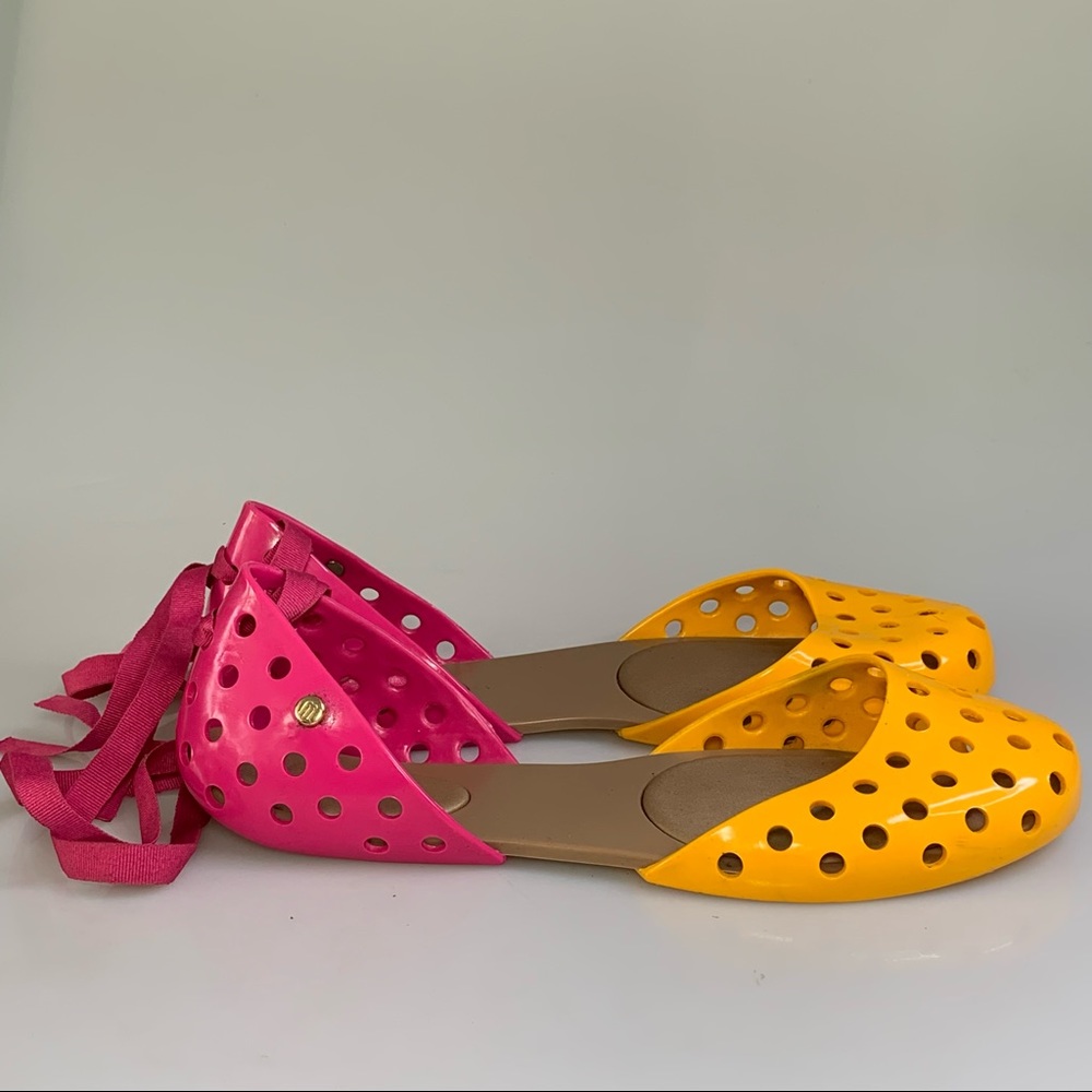 MELISSA Perforated Jelly Plastic Flats Shoes Sz 9